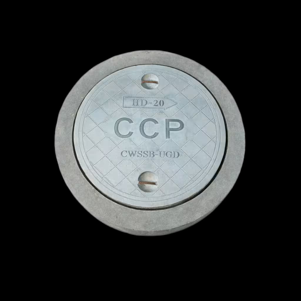 RCC Precast Round Manhole Cover 760 (D) x 150 (H) mm (760 (D) x 150 (H) mm) - RCC precast by Chamunda Cement Products (CCP), Jamnagar, Gujarat