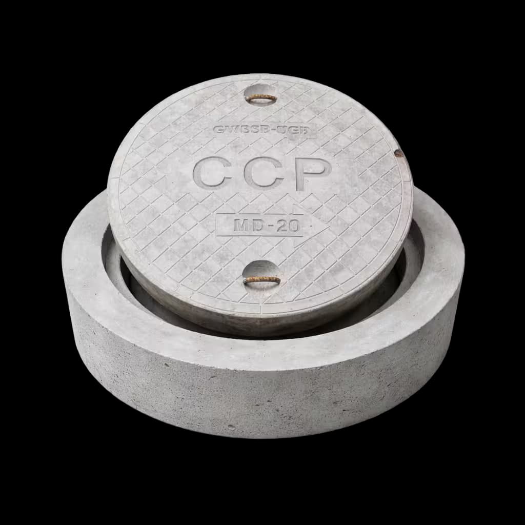 RCC Precast Round Manhole Cover 790 (D) x 175 (H) mm (790 (D) x 175 (H) mm) - RCC precast by Chamunda Cement Products (CCP), Jamnagar, Gujarat