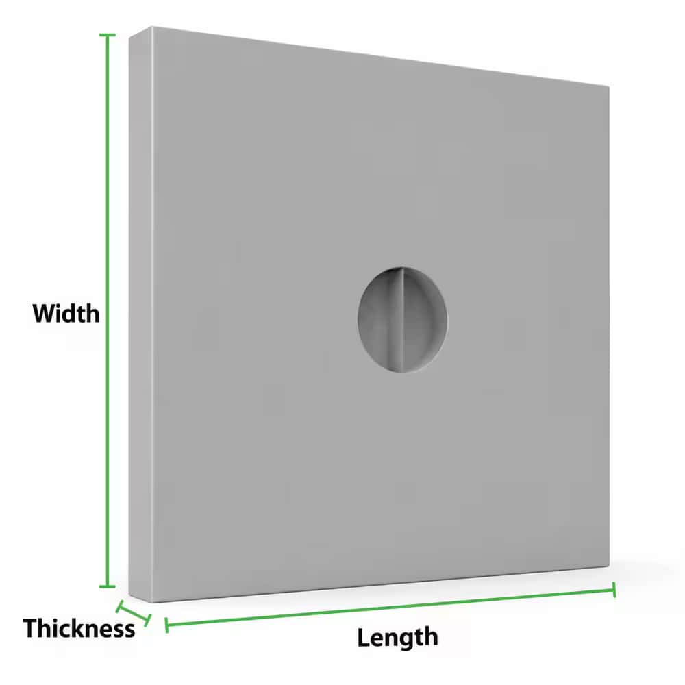 RCC square manhole cover diagram showing length width and height