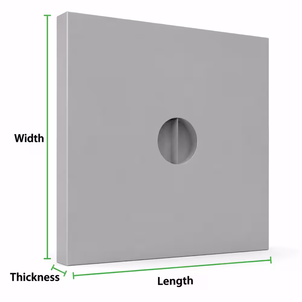 RCC earthing chamber cover diagram showing length width and height