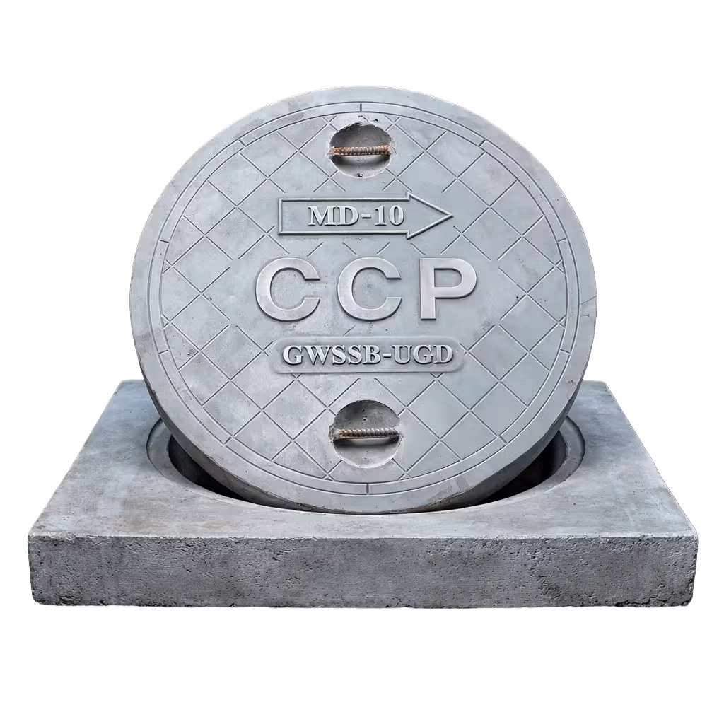 Round RCC manhole cover with square frame 720 x 720 x 120 mm