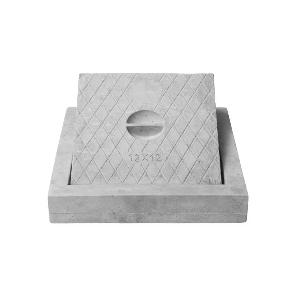 RCC manhole cover 300 x 300 x 50 mm with square frame